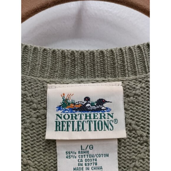 VTG 90s Northern Reflections Womens Sweater Vest Large Green Embroidered Cottage - Picture 4 of 7